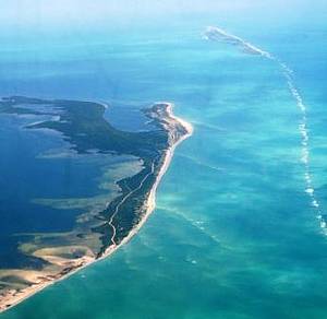 Luftaufnahme von Cancun und Isla Mujeres